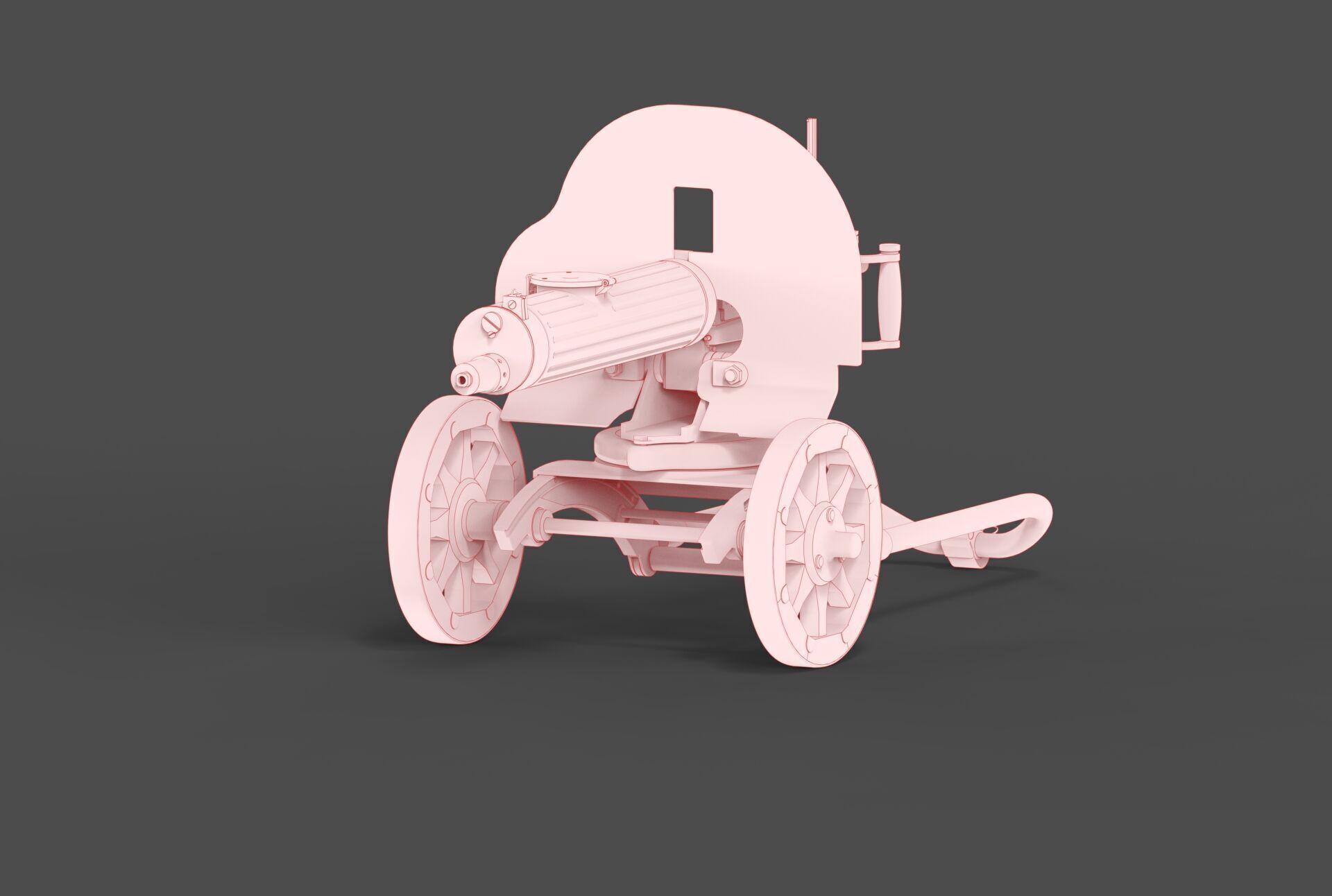 Soviet Maxim machine gun model 3D model_7