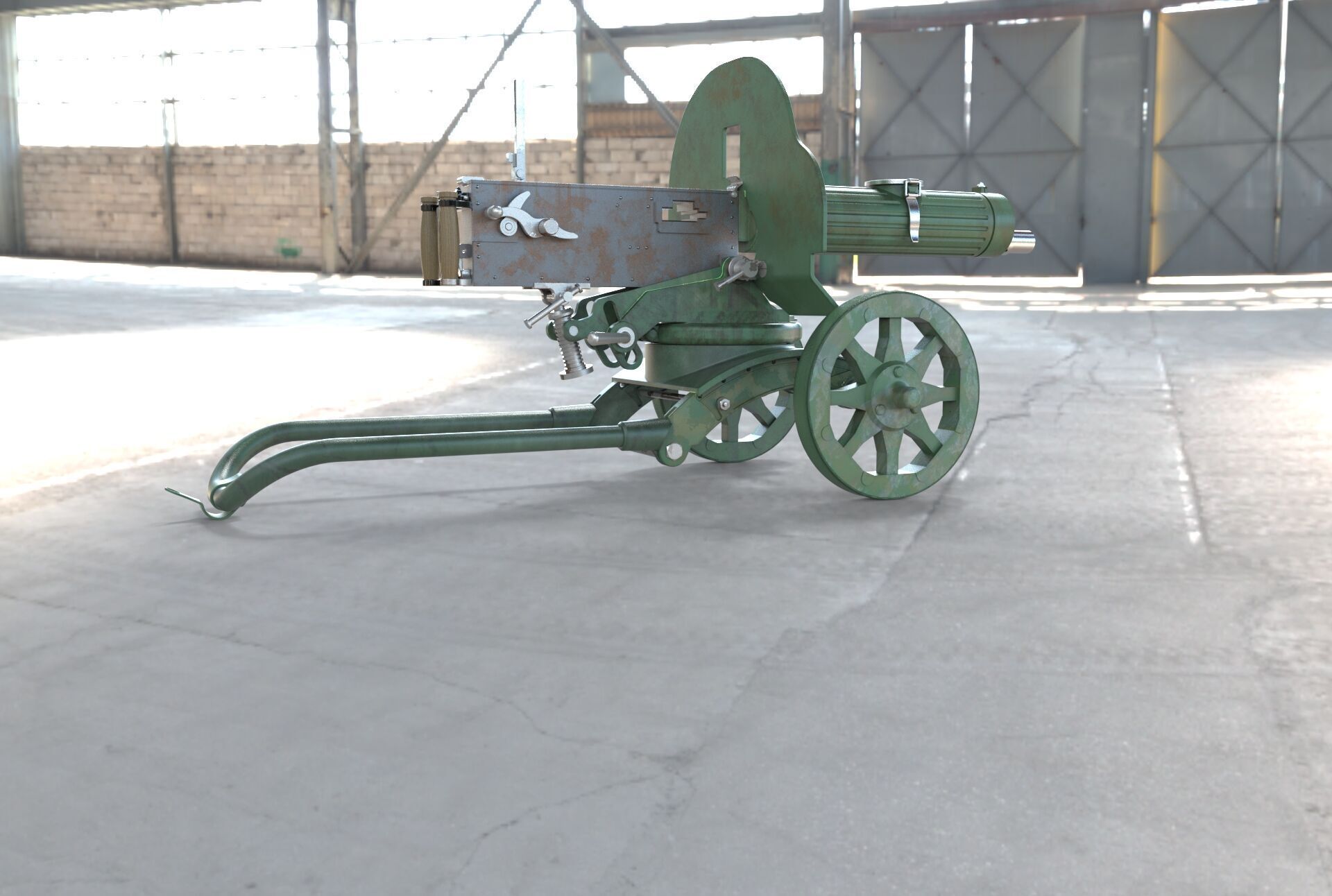 Soviet Maxim machine gun model 3D model_12