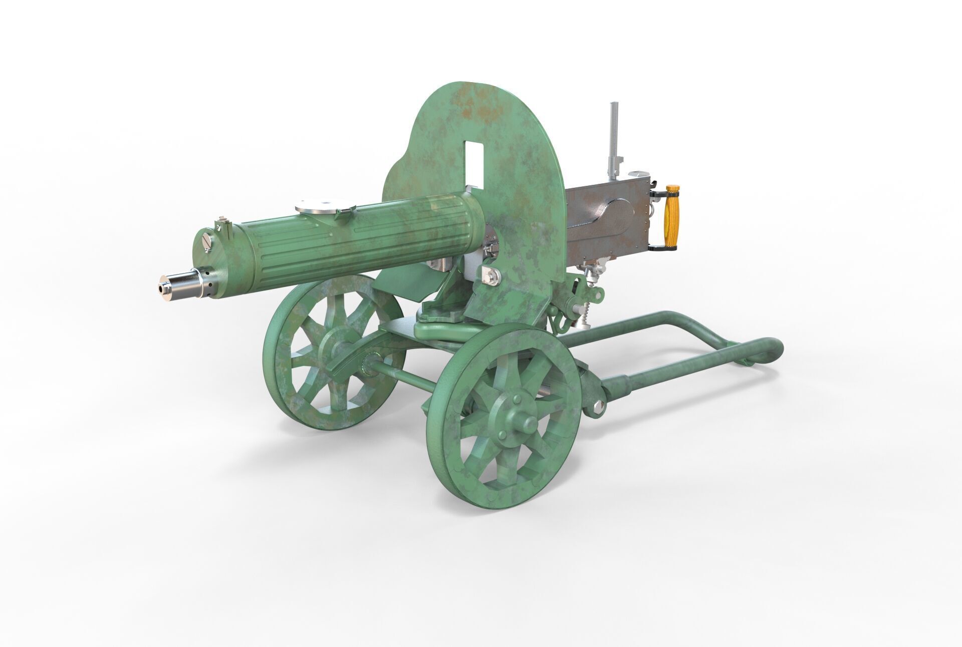 Soviet Maxim machine gun model 3D model_8