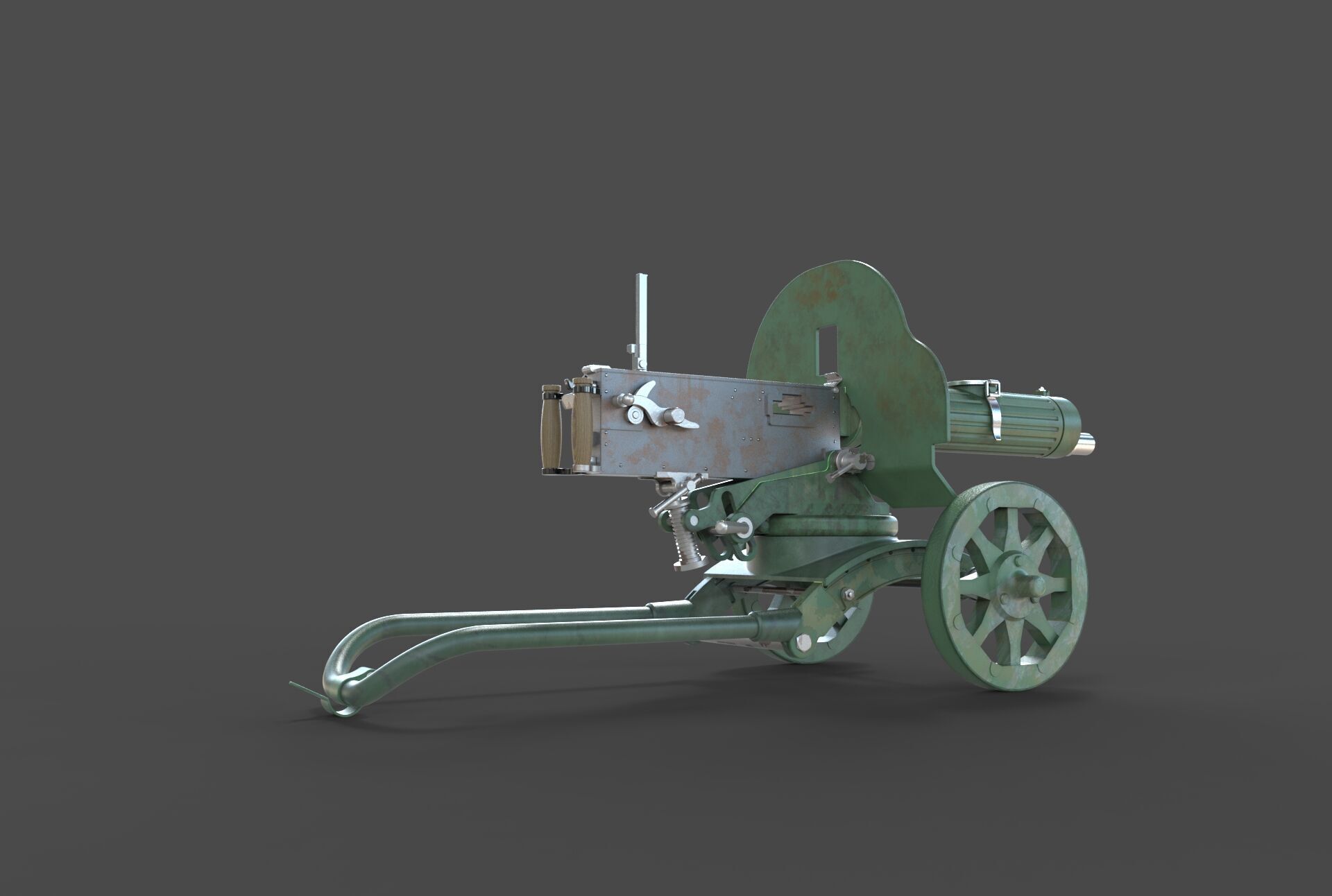 Soviet Maxim machine gun model 3D model_16