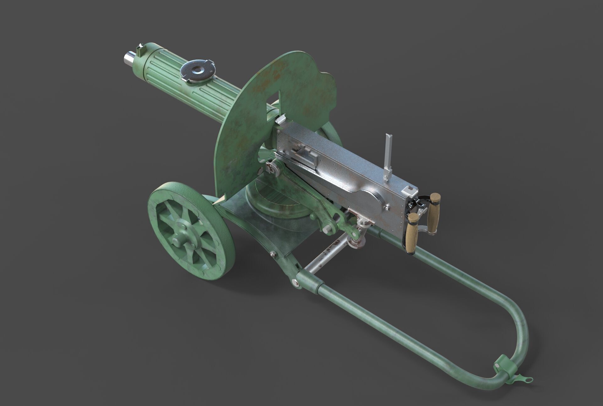 Soviet Maxim machine gun model 3D model_21