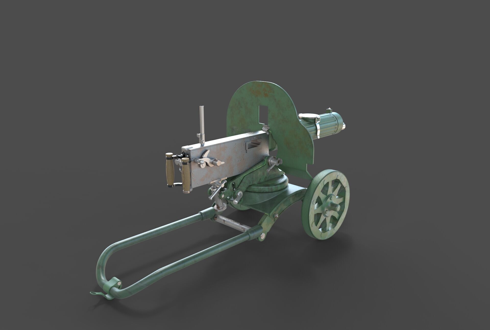 Soviet Maxim machine gun model 3D model_11