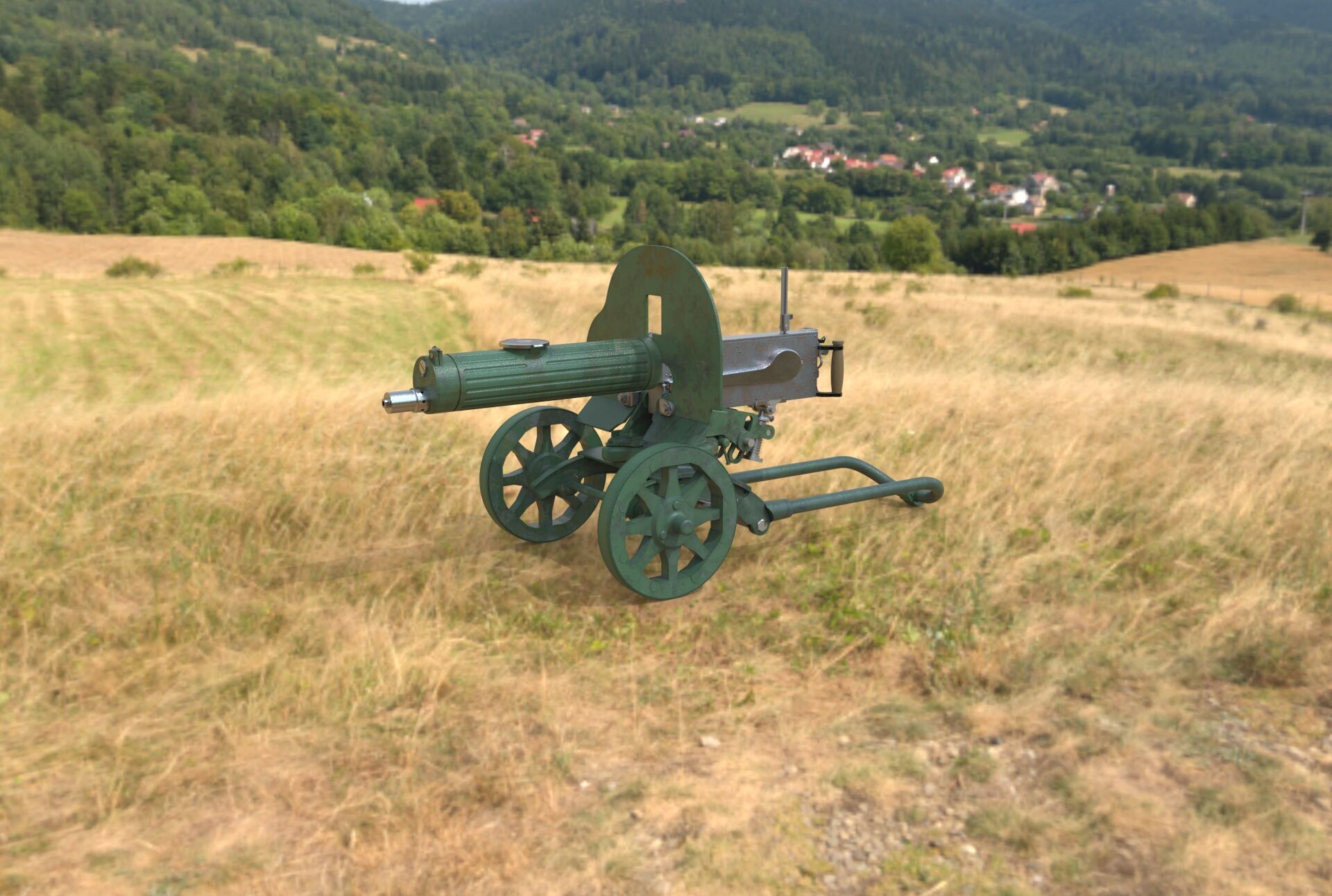 Soviet Maxim machine gun model 3D model_23