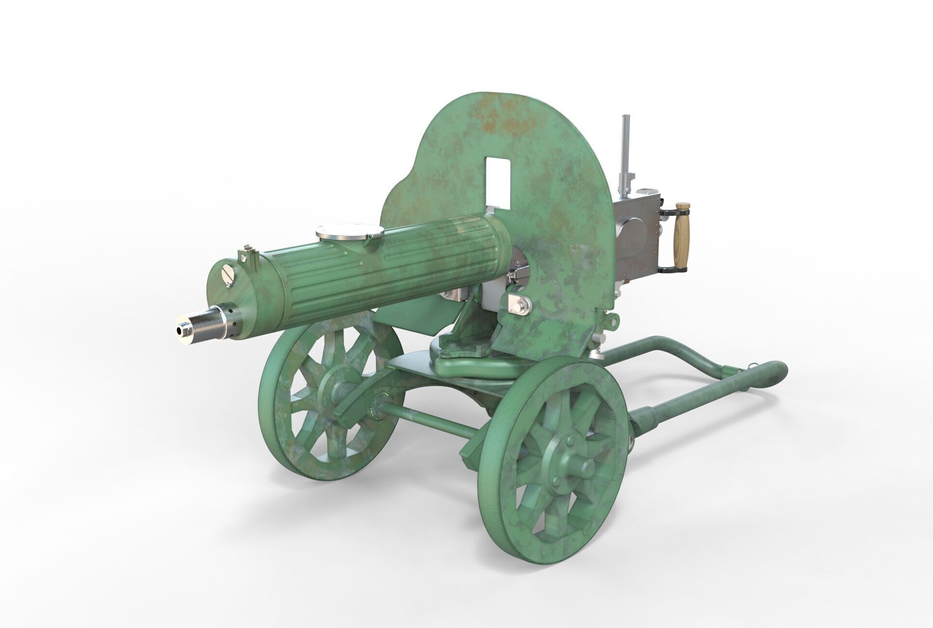Soviet Maxim machine gun model 3D model_9