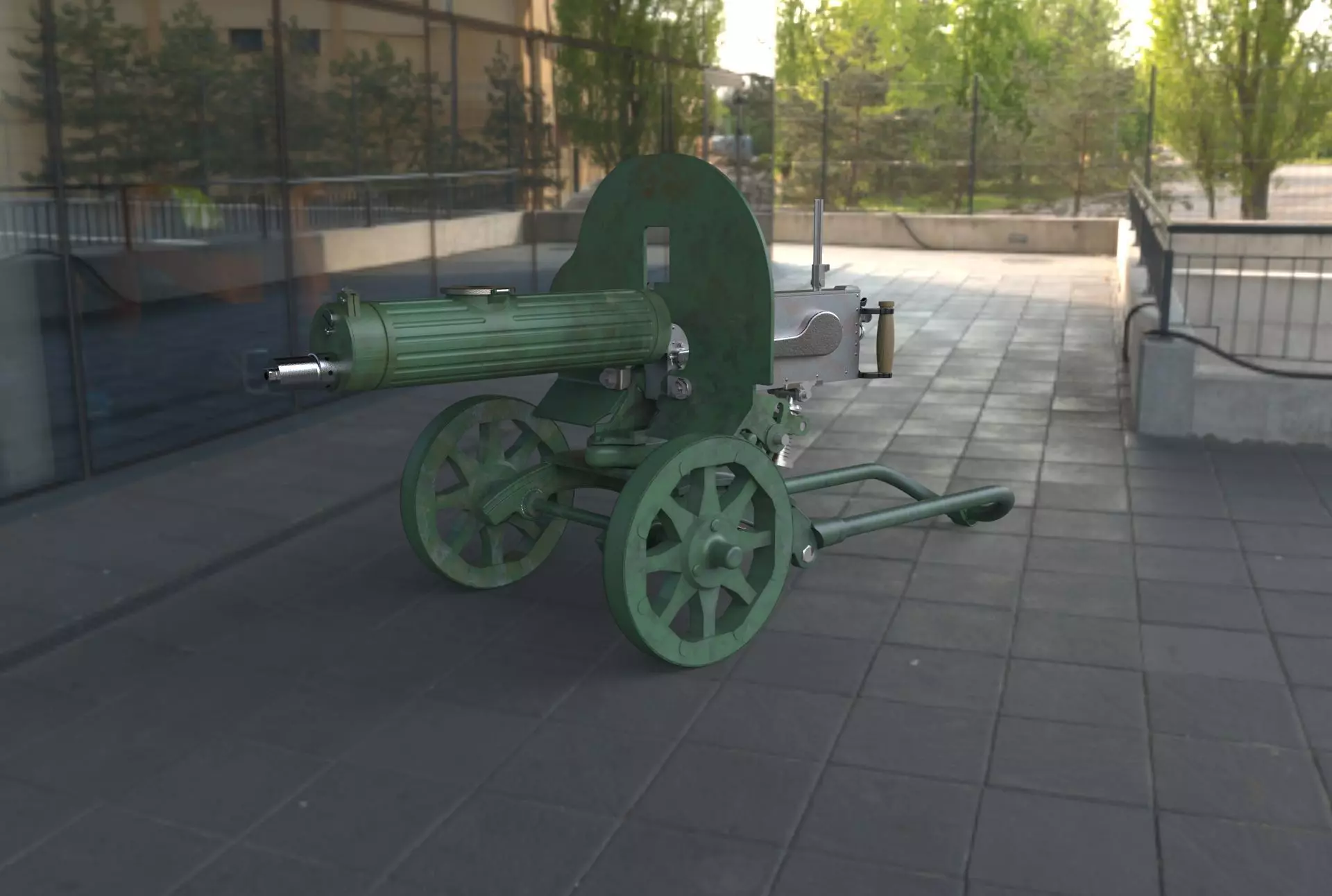 Soviet Maxim machine gun model 3D model_0