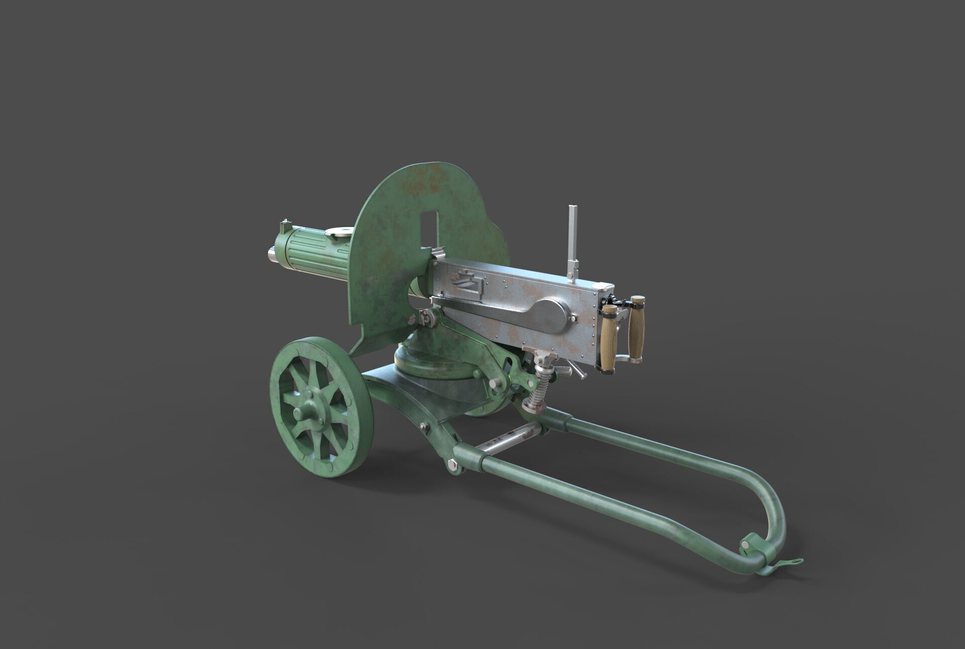 Soviet Maxim machine gun model 3D model_10