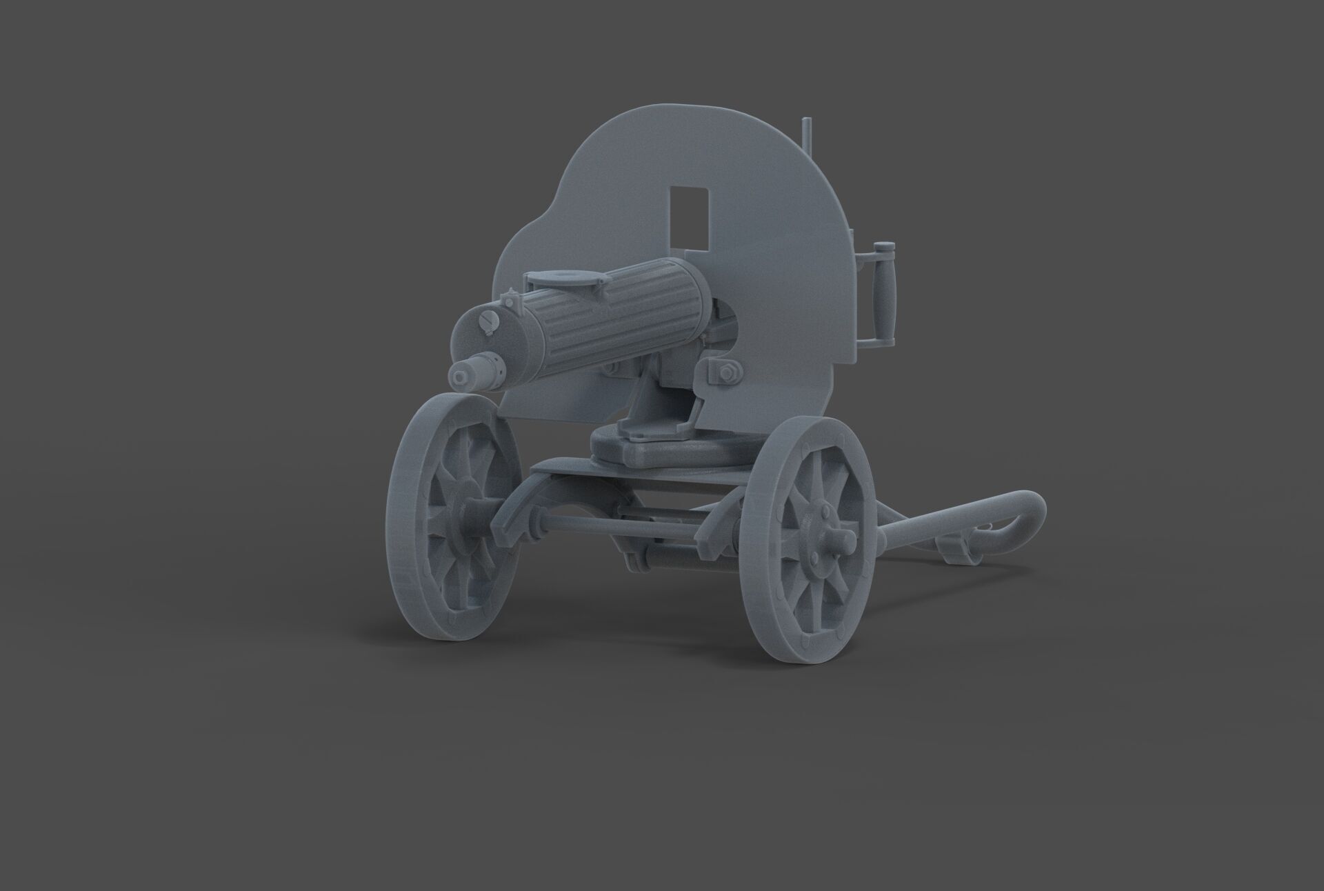 Soviet Maxim machine gun model 3D model_3