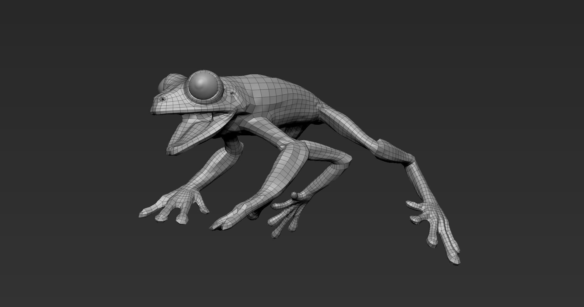 Red Tree Frog Sculpt  Low-poly 3D model_16