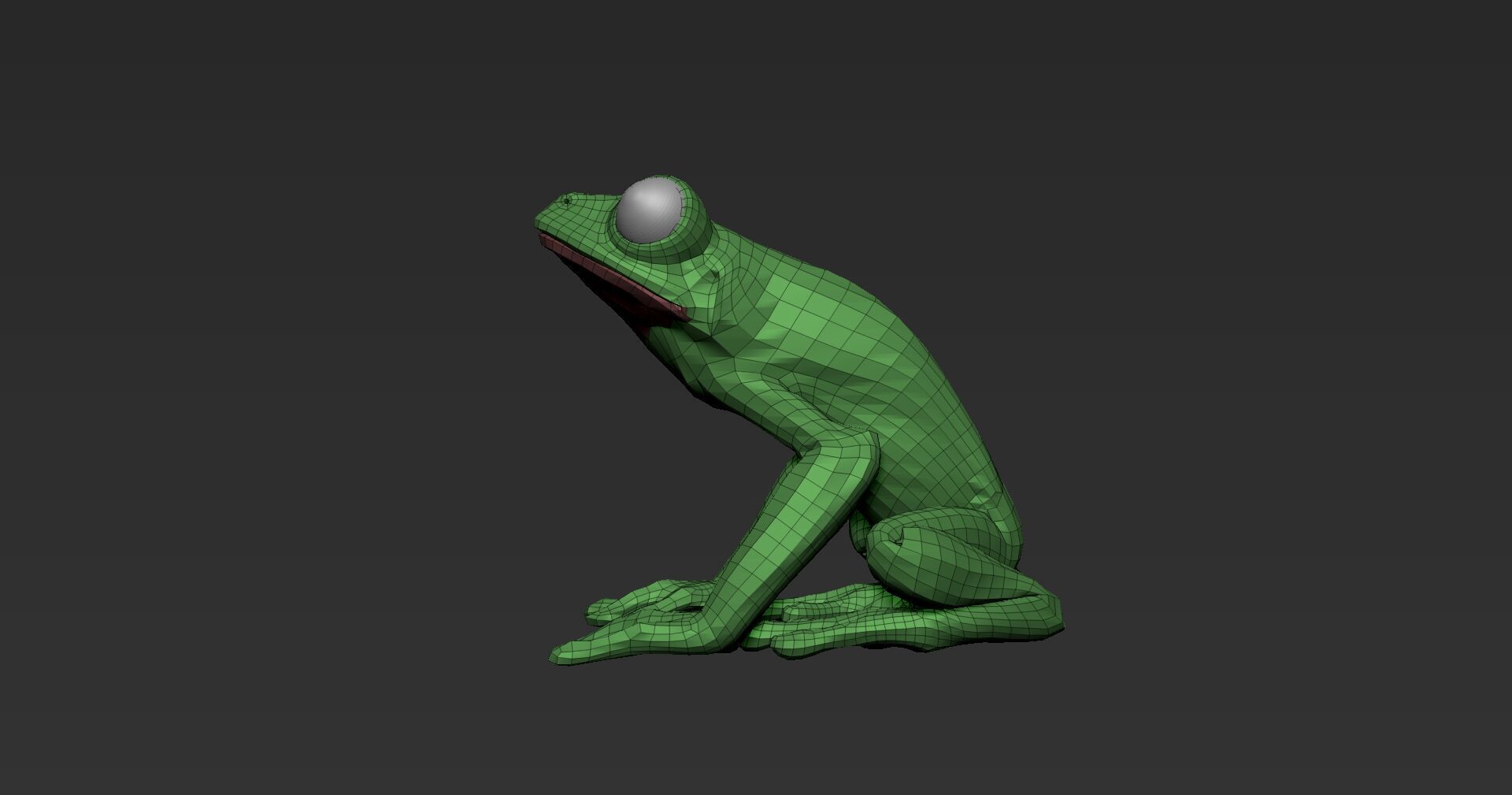 Red Tree Frog Sculpt  Low-poly 3D model_12