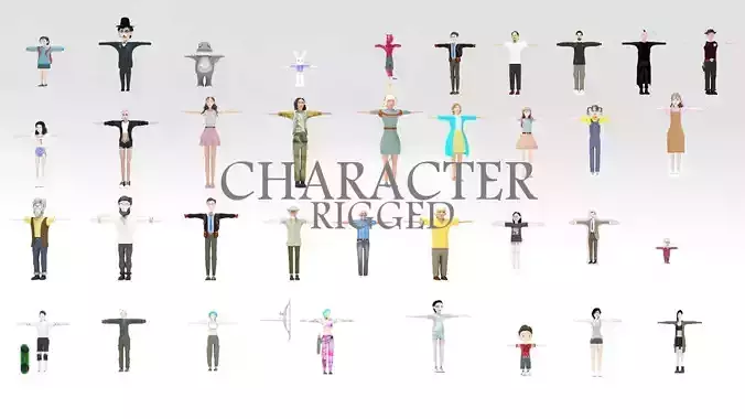 Character People Rigged Pack  04