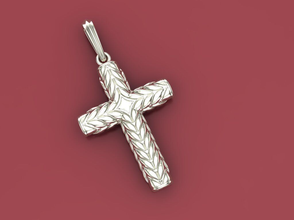 cross pendant 3D print model_2