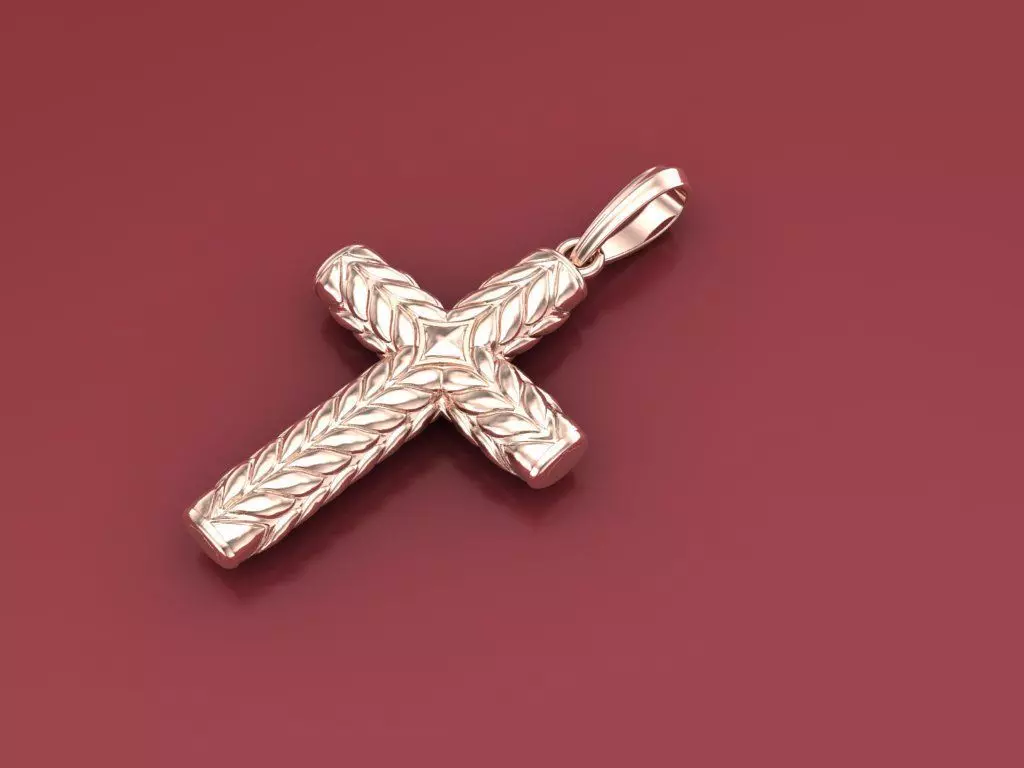 cross pendant 3D print model_0