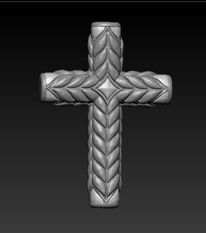 cross pendant 3D print model_1