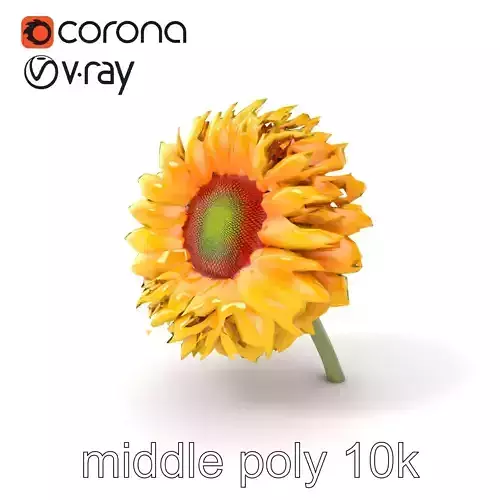 Double Sunflower Detailed Veination Model Pack Low-poly 3D model