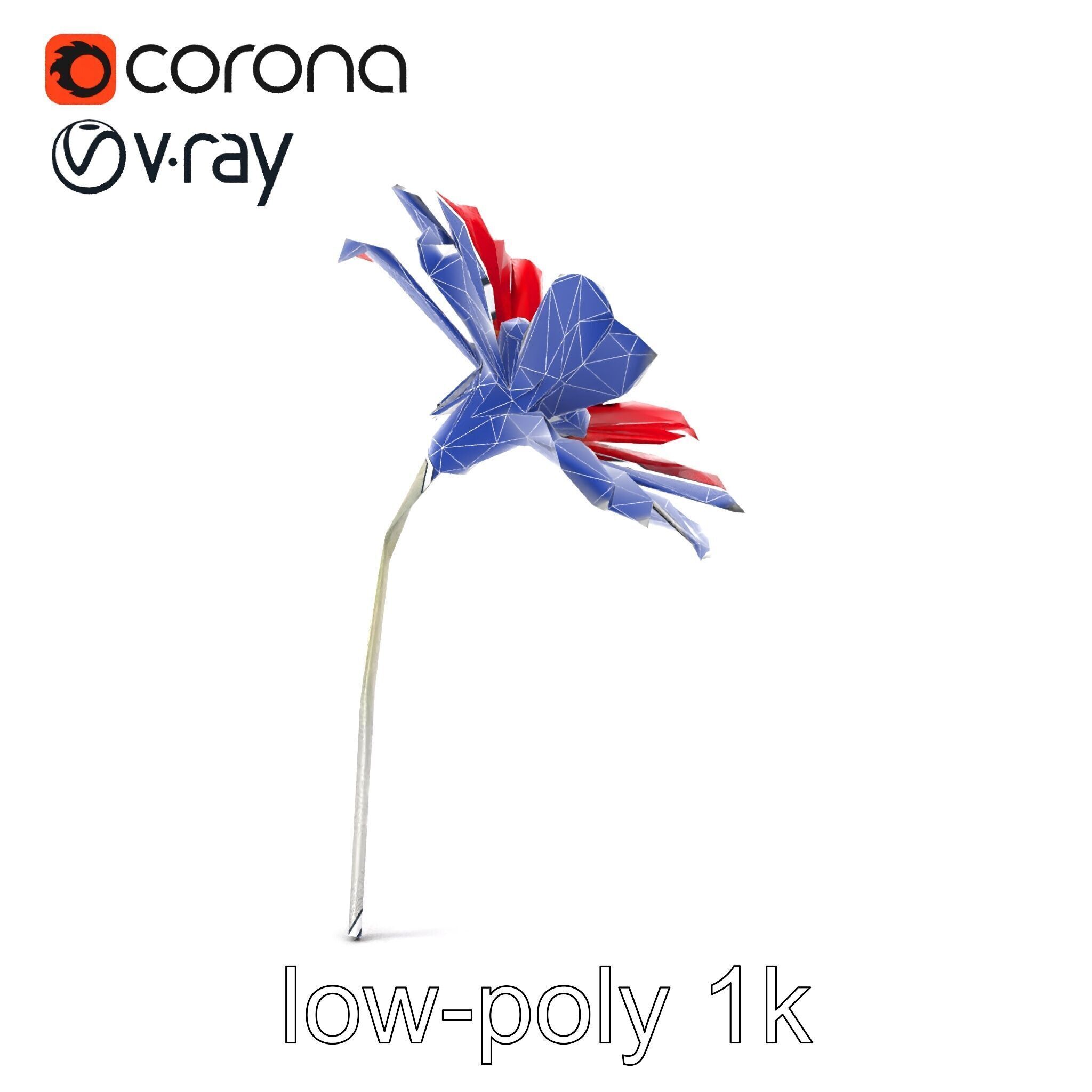 Lavandula Red Flower Detailed Botanical Model Pack Low-poly 3D model_27