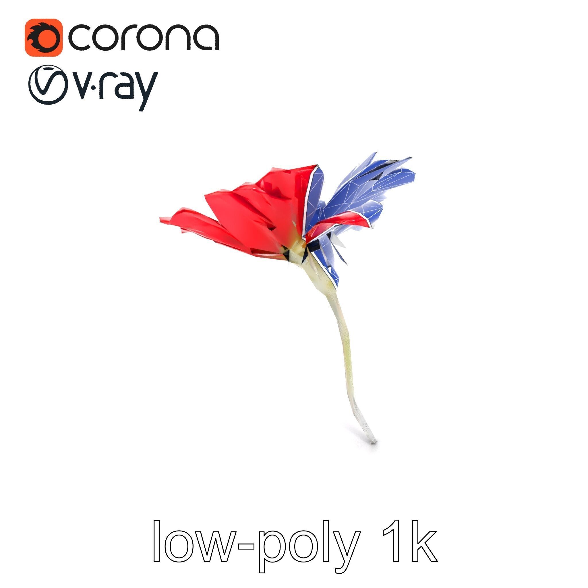 Lavandula Red Flower Detailed Botanical Model Pack Low-poly 3D model_20