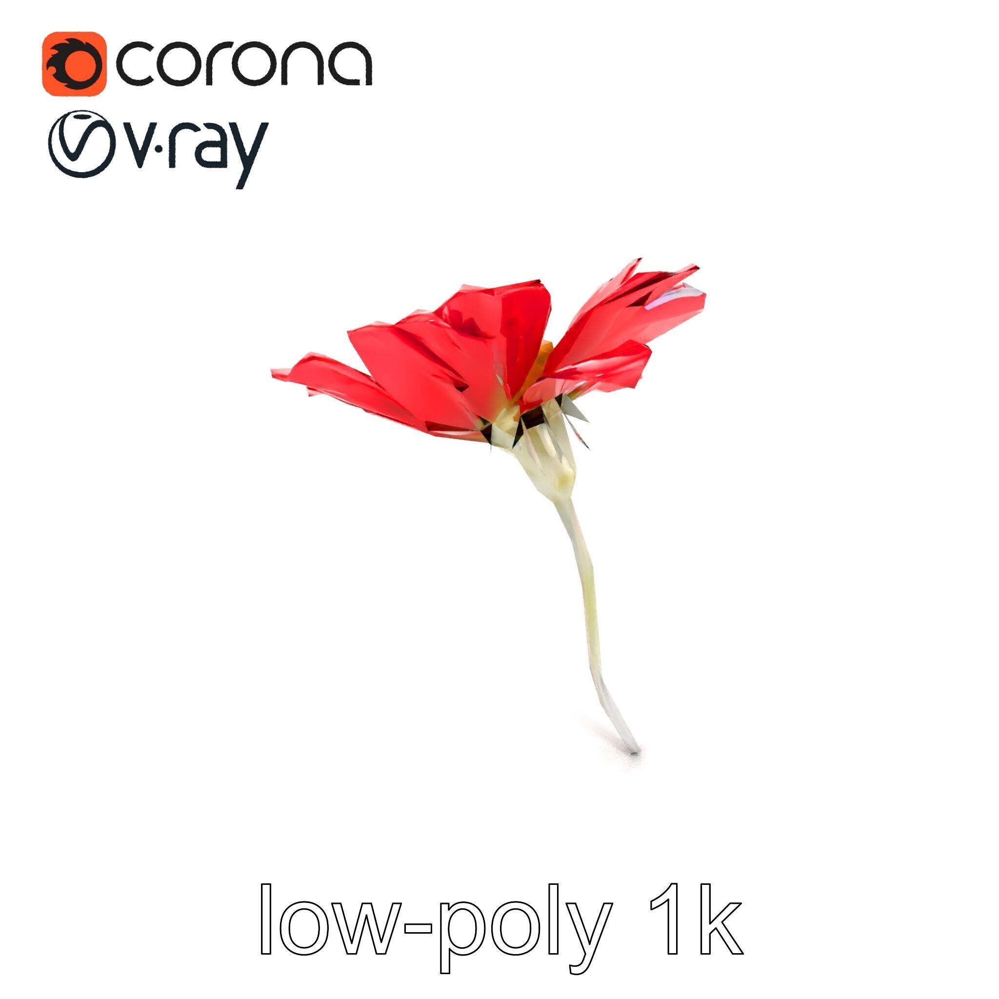 Lavandula Red Flower Detailed Botanical Model Pack Low-poly 3D model_17
