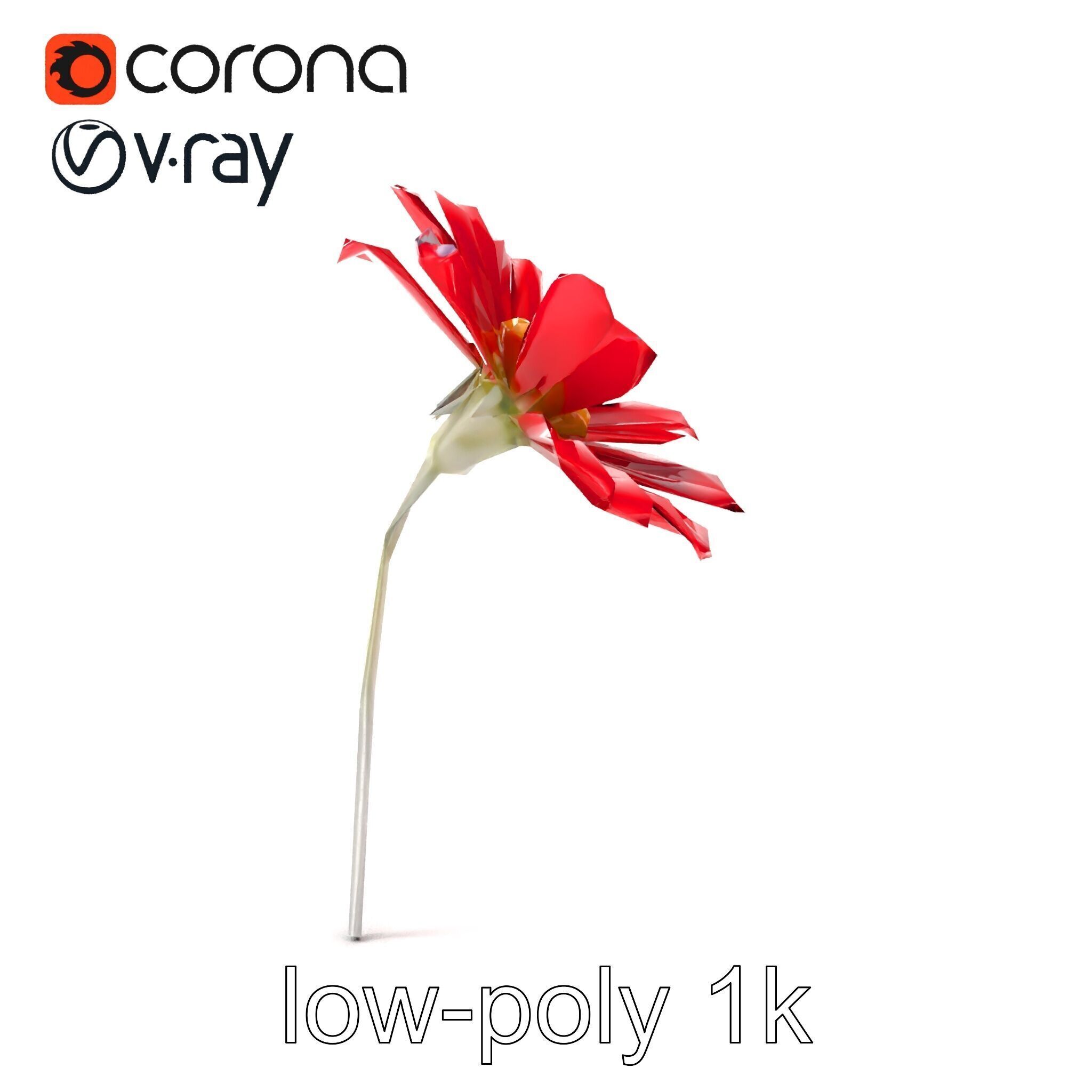 Lavandula Red Flower Detailed Botanical Model Pack Low-poly 3D model_19