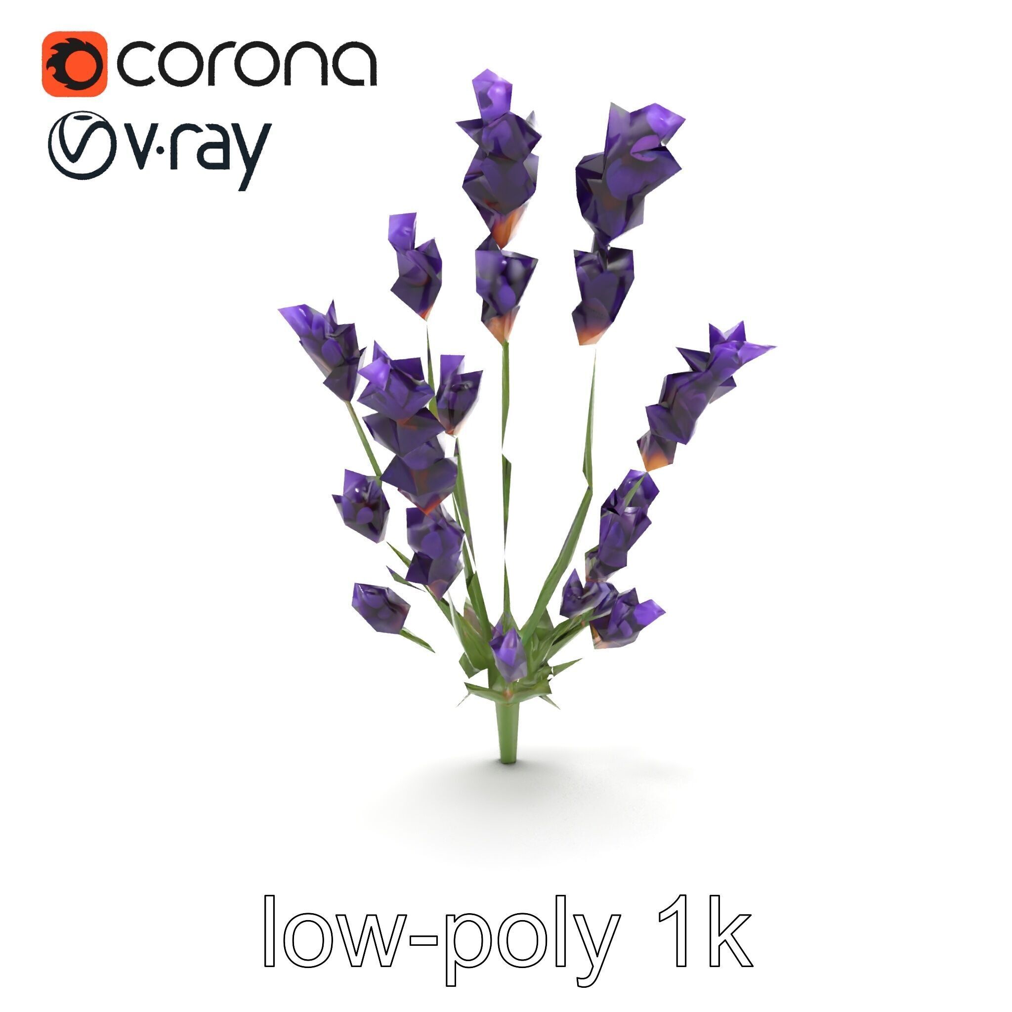 Lavender Flower Detailed Sculpture model pack Low-poly 3D model_19