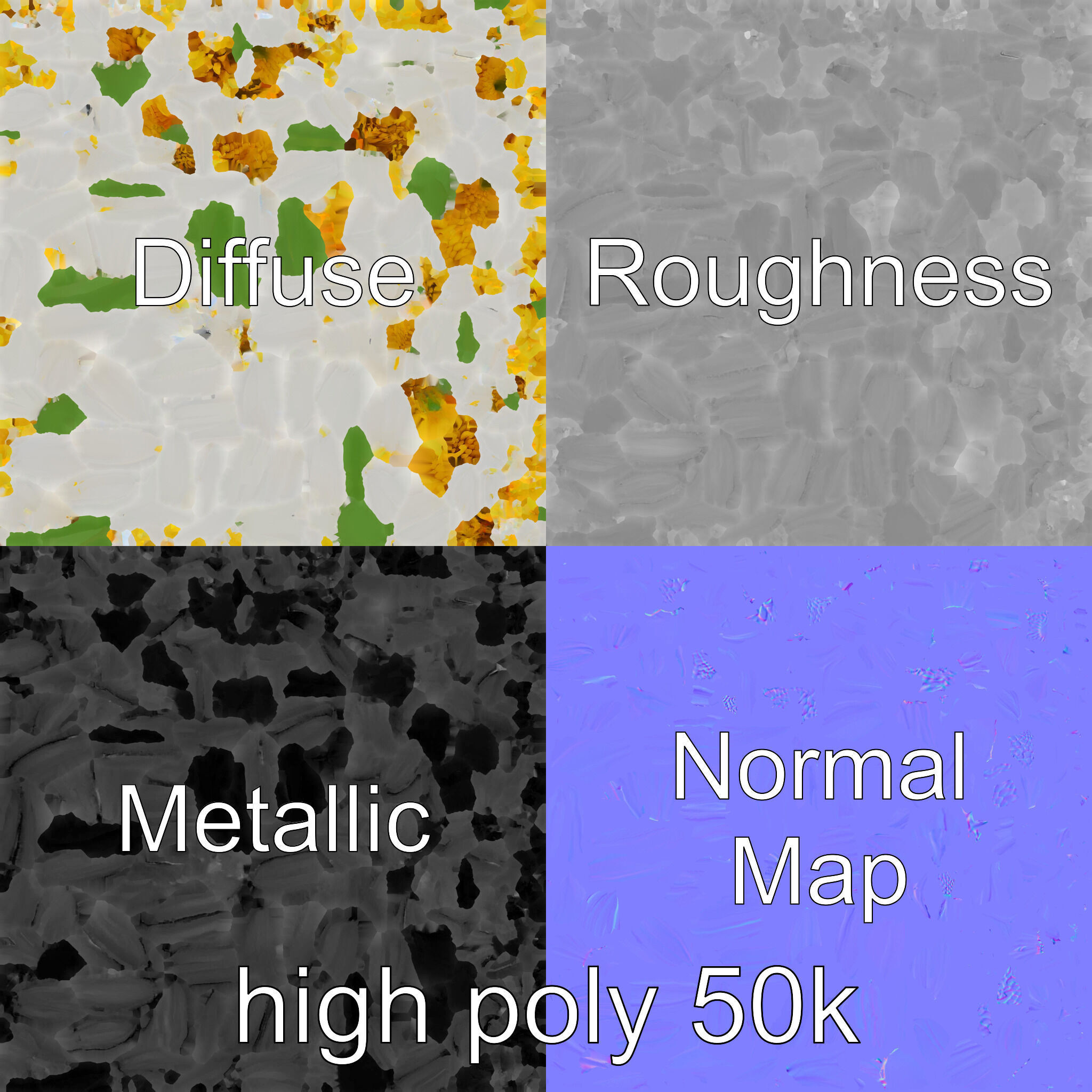 Lavandula White Flower Detailed Petals model pack Low-poly 3D model_3