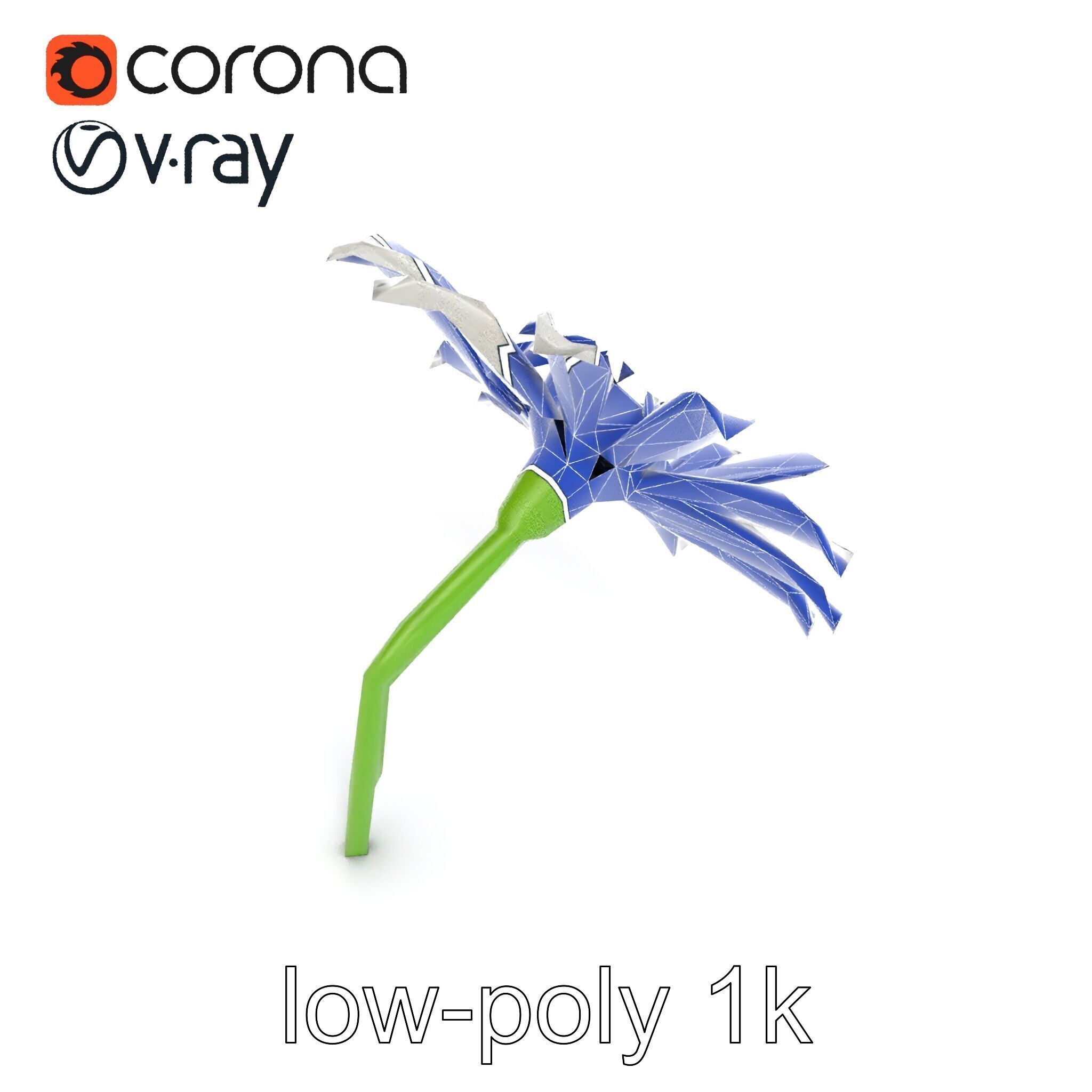 Lavandula White Flower Detailed Petals model pack Low-poly 3D model_31