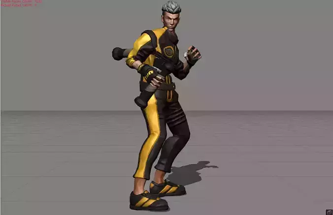 Chou KungFu Boy Low-poly 3D model