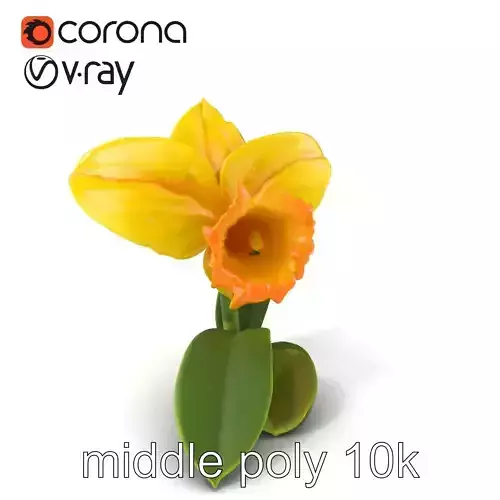 Freesia Yellow 3D Flower Realistic Detail model pack Low-poly 3D model