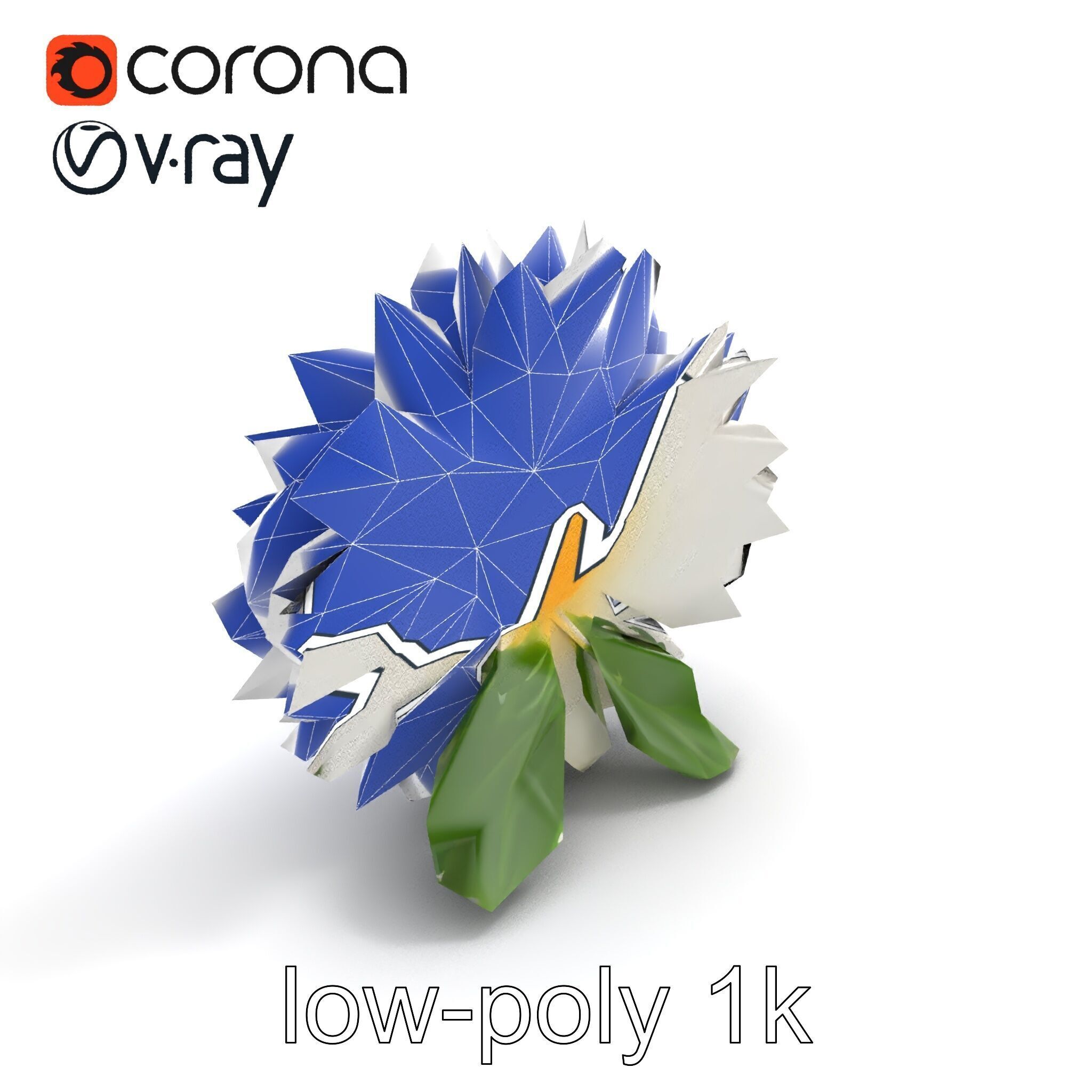 Chrysanthemum White Petal Realistic Texture model pack Low-poly 3D model_12