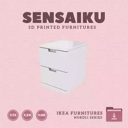 NORDLI 2-Drawer Chest for Mini Dollhouse IKEA 3D Print