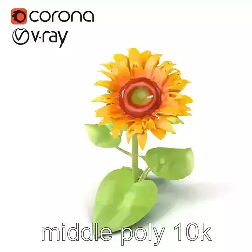 Dwarf Sunflower Decorative Plant 3D Model Pack