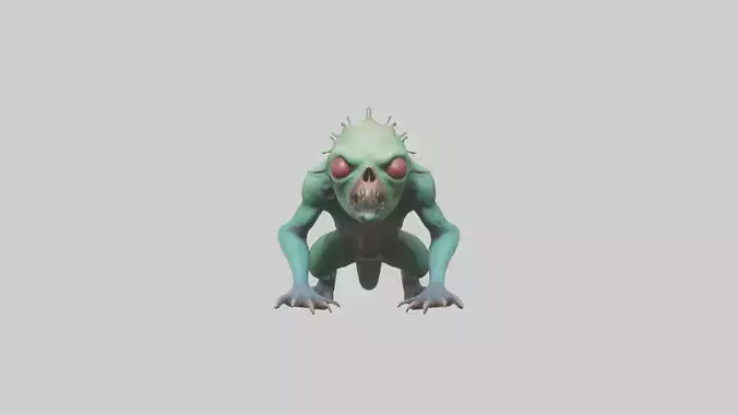 Poisoned creature model Low-poly 3D model