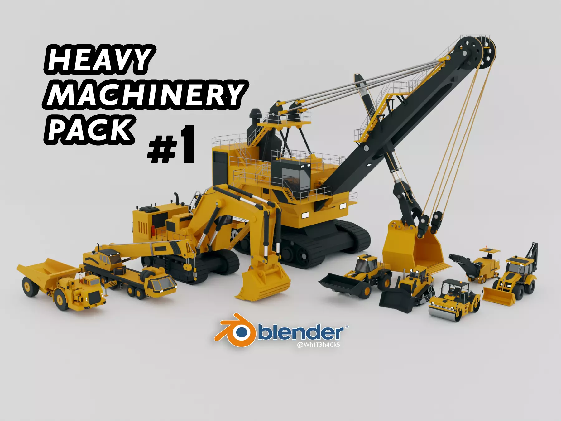 Heavy Machinery - Lowpoly Pack 1 3D Model Collection_0