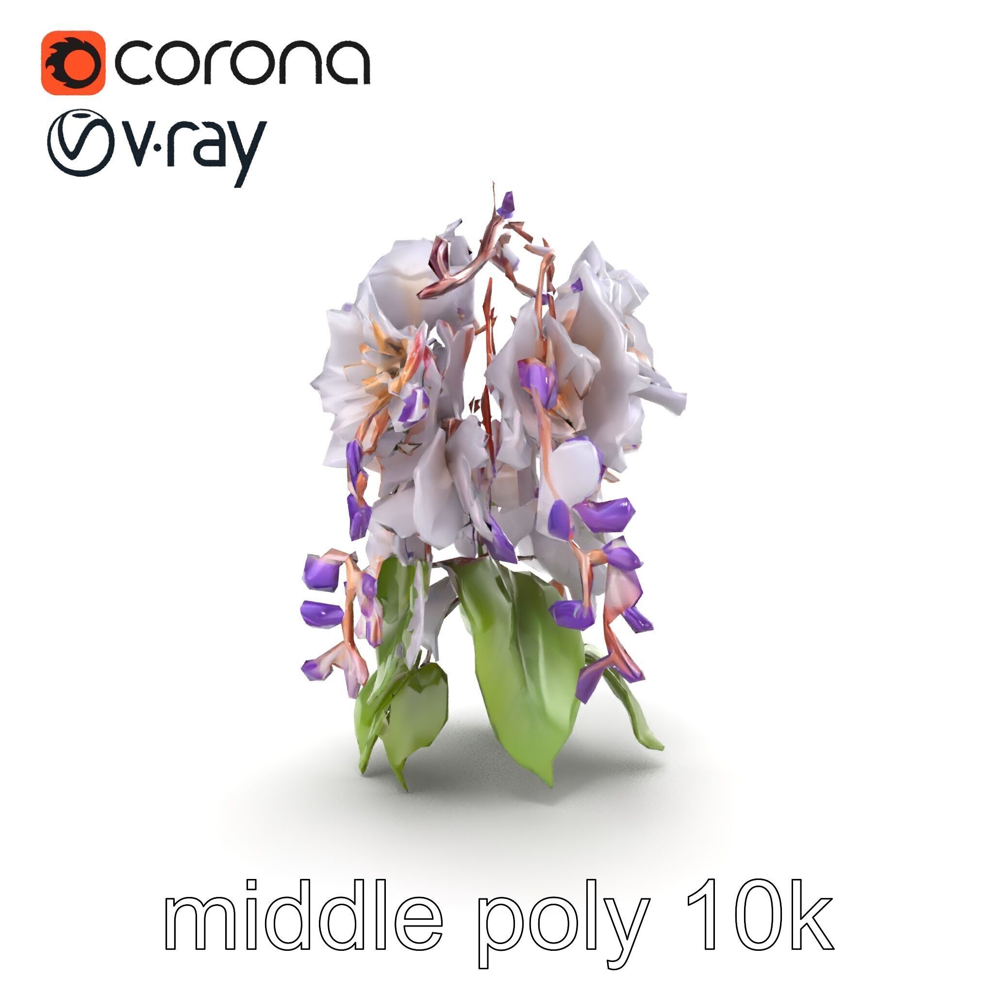 Double Wisteria Plush Flowers Realistic Model Pack Low-poly 3D model_24