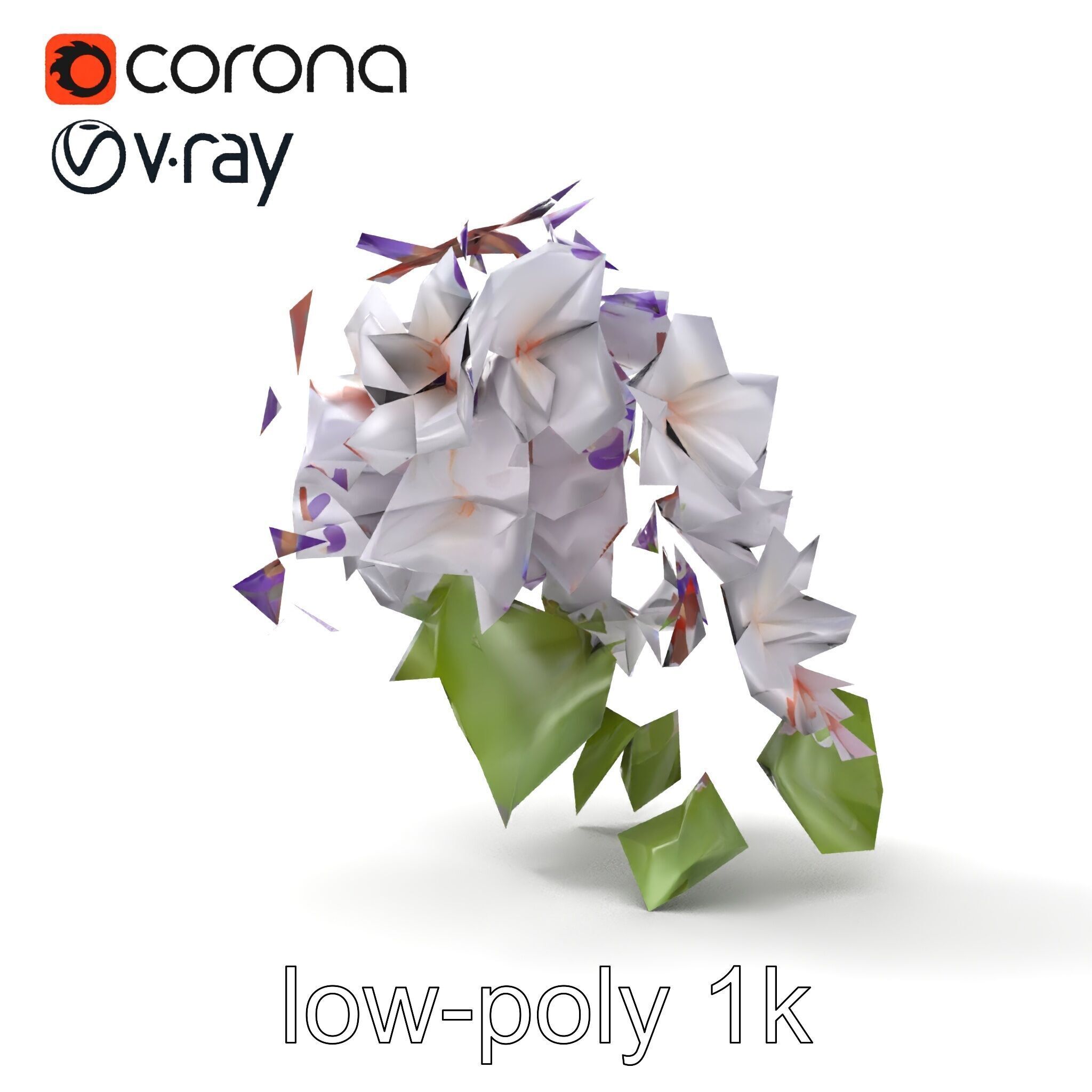 Double Wisteria Plush Flowers Realistic Model Pack Low-poly 3D model_29