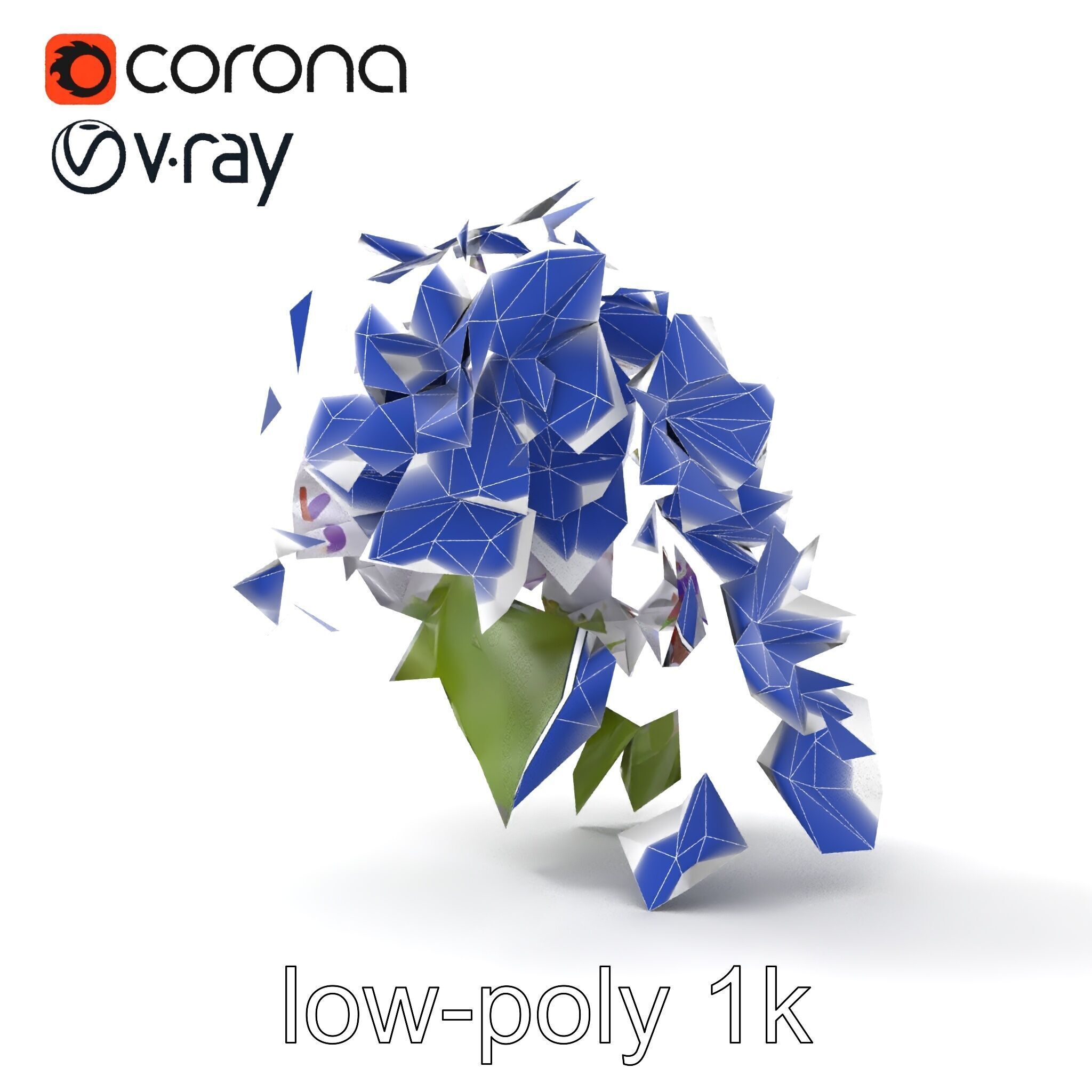 Double Wisteria Plush Flowers Realistic Model Pack Low-poly 3D model_22