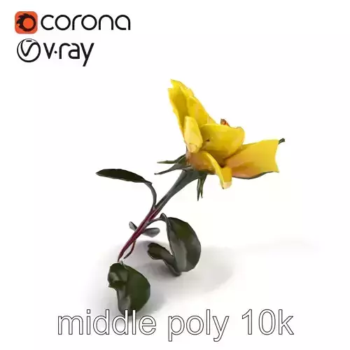 Sunlit Yellow Rose Petals model pack Low-poly 3D model