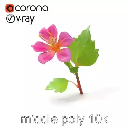 Rosa Minor Small Flower Model Pack Low-poly 3D model