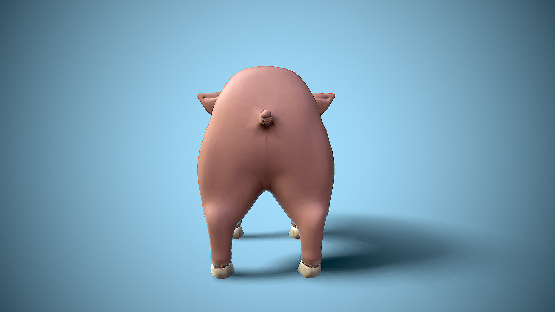 cartoon wild boar Low-poly 3D model_8