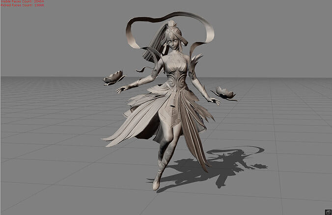 Guinevere Lady Crane Low-poly 3D model