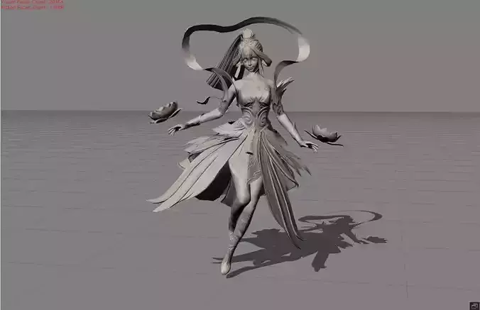 Guinevere Lady Crane Low-poly 3D model Guinevere Lady Crane Low-poly 3D model