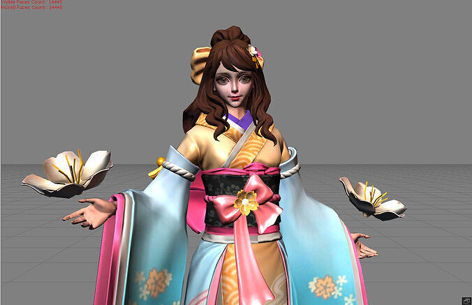 Guinevere Sakura Wishes Low-poly 3D model