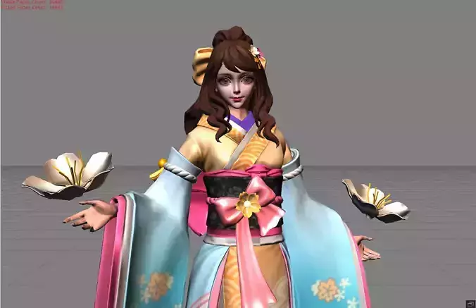 Guinevere Sakura Wishes Low-poly 3D model