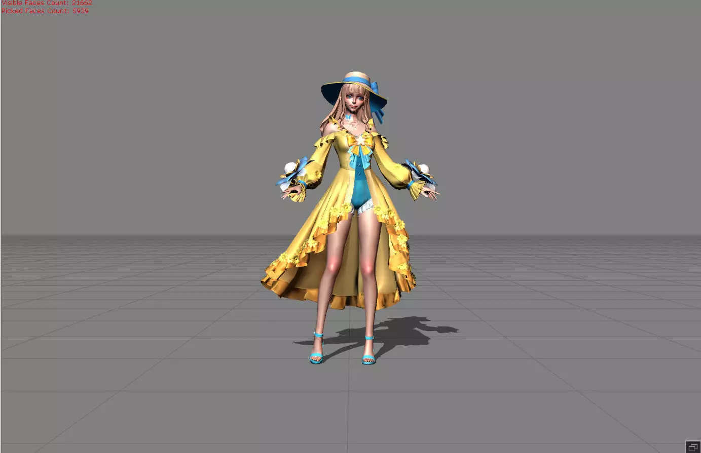 Guinevere Summer Breeze Low-poly 3D model_0
