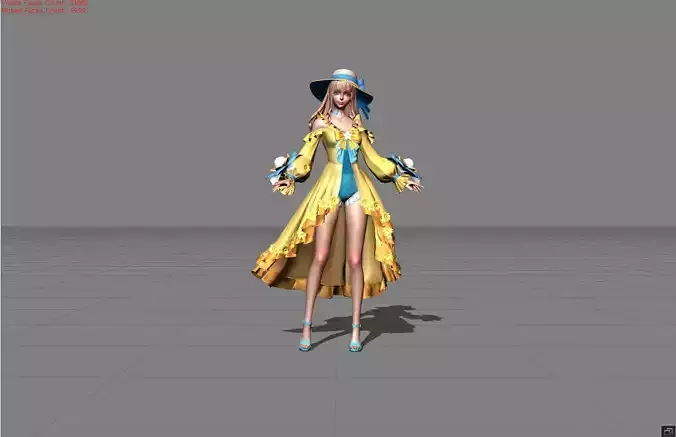Guinevere Summer Breeze Low-poly 3D model Guinevere Summer Breeze Low-poly 3D model