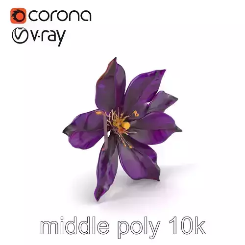 Purple Clematis Flower Climbing Vine model pack