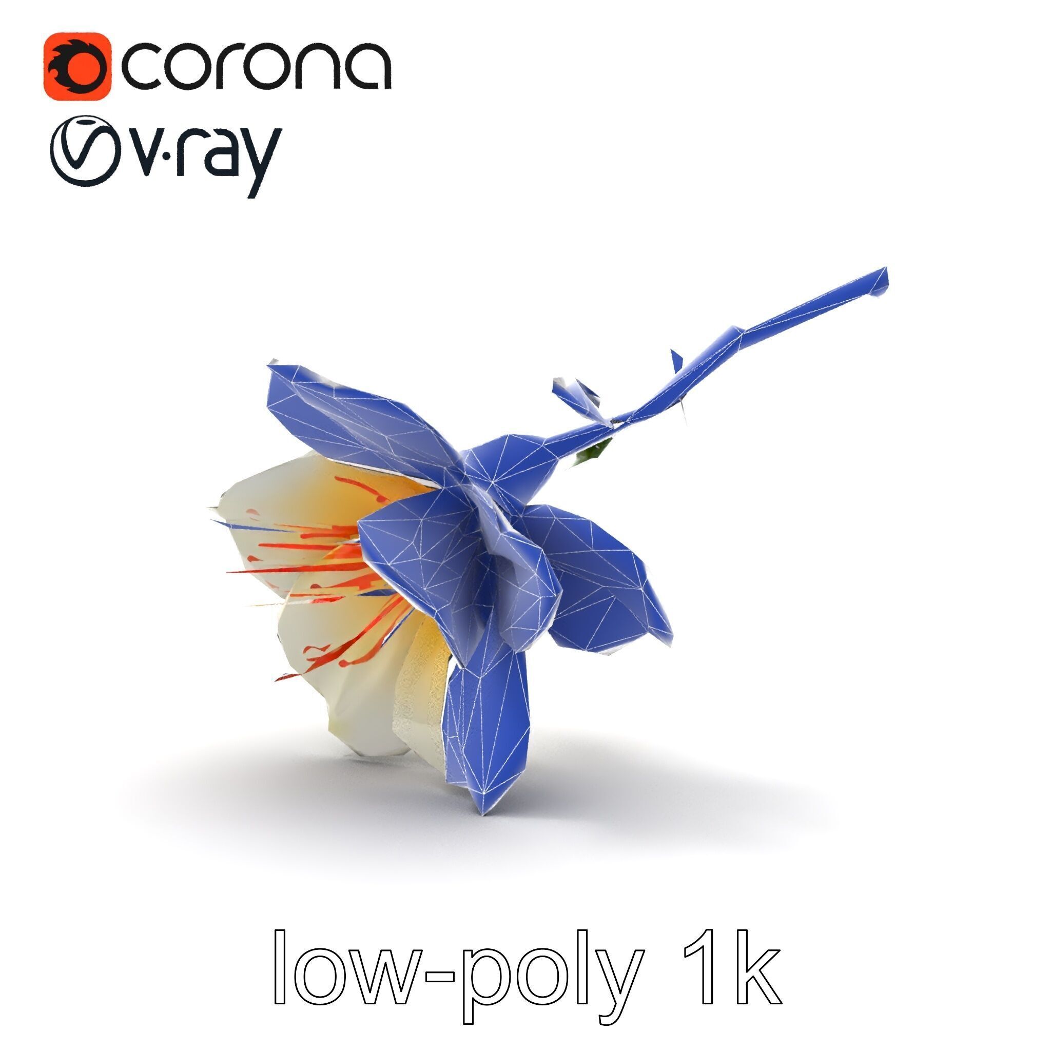 Lonicera Double Bloom Intricate Petal Detail model pack Low-poly 3D model_24