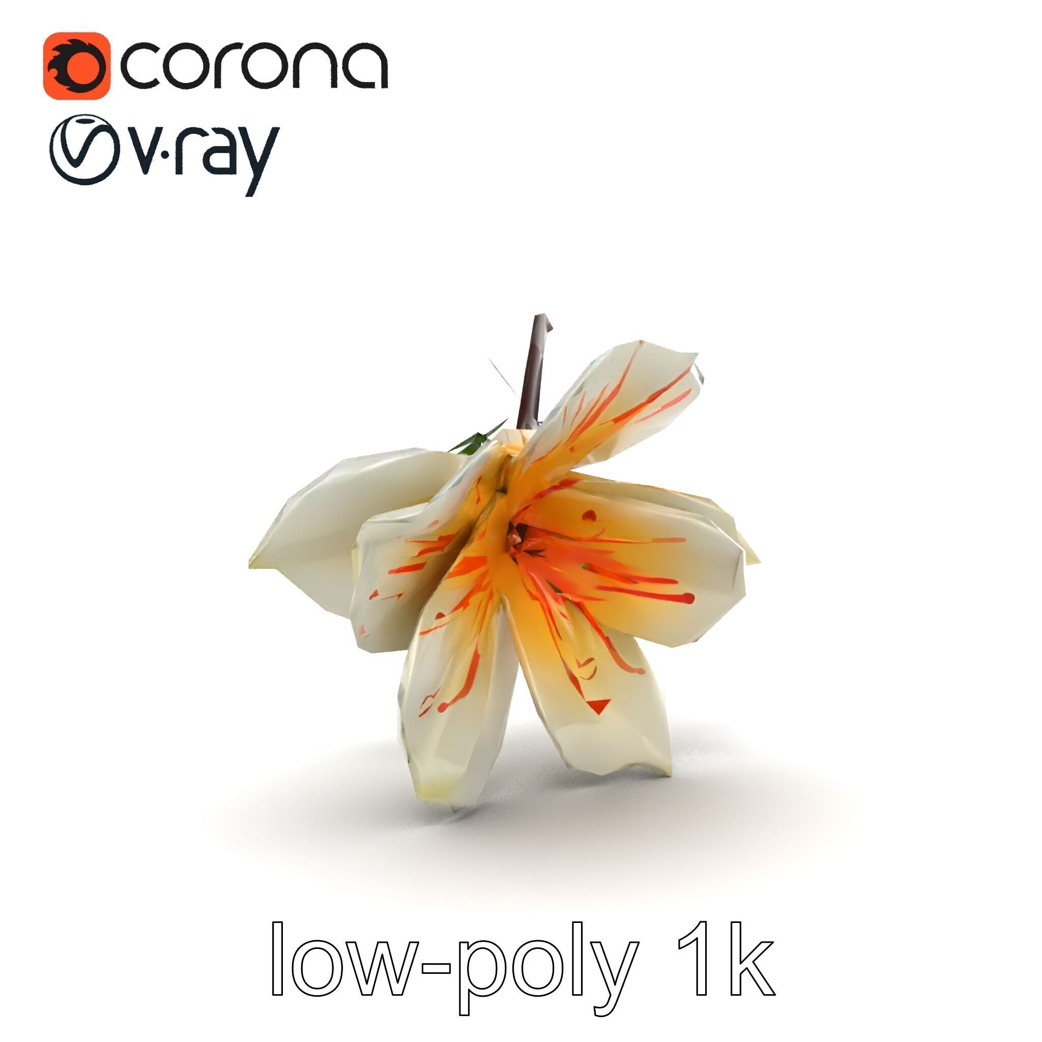 Lonicera Double Bloom Intricate Petal Detail model pack Low-poly 3D model_17