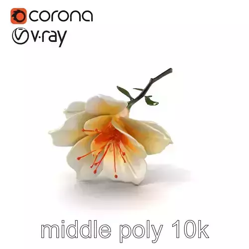 Lonicera Double Bloom Intricate Petal Detail model pack Low-poly 3D model