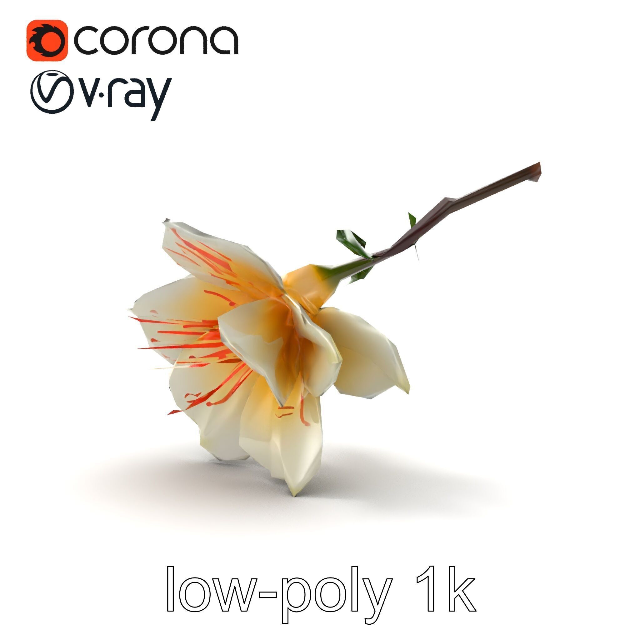Lonicera Double Bloom Intricate Petal Detail model pack Low-poly 3D model_19