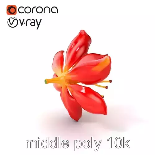 Lonicera Red Floral Sculpture model pack